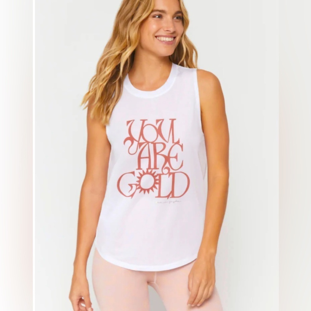 New Spiritual Gangster You are Gold Tank Active size S Small NWT